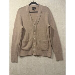 Bonobos Mens Wool Blend Shawl Collar Cardigan Sweater Beige Oatmeal Medium W6356